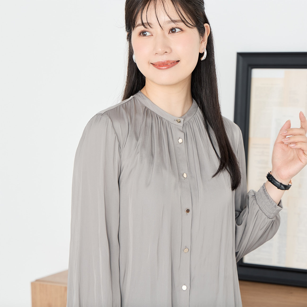 飘逸垂带领上衣_14