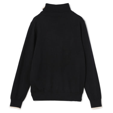 Contrast Color Turtleneck Knit_39