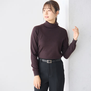 Contrast Color Turtleneck Knit_16