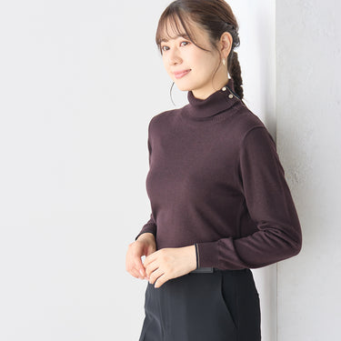 Contrast Color Turtleneck Knit_20