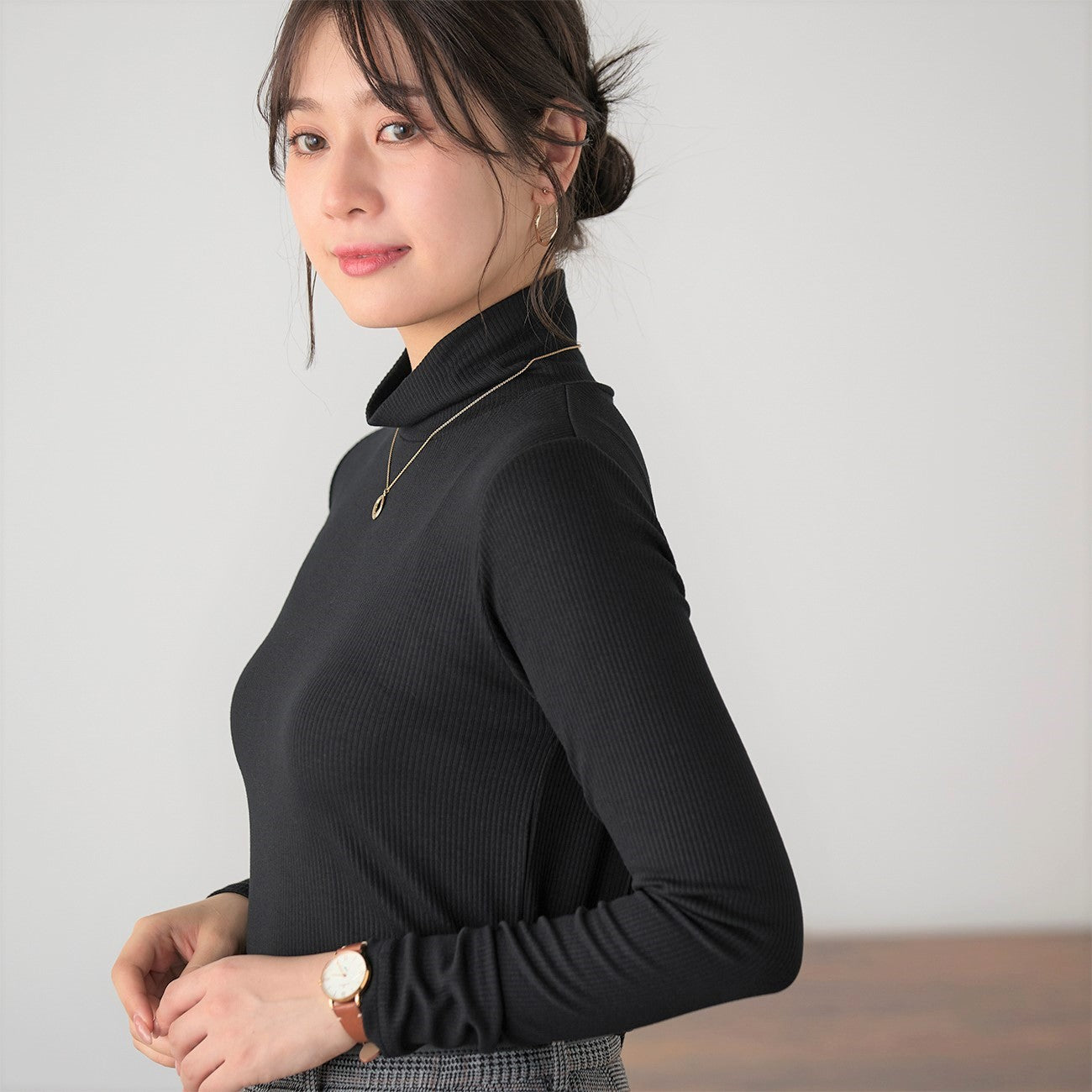 Rib Turtleneck T-Shirt_04