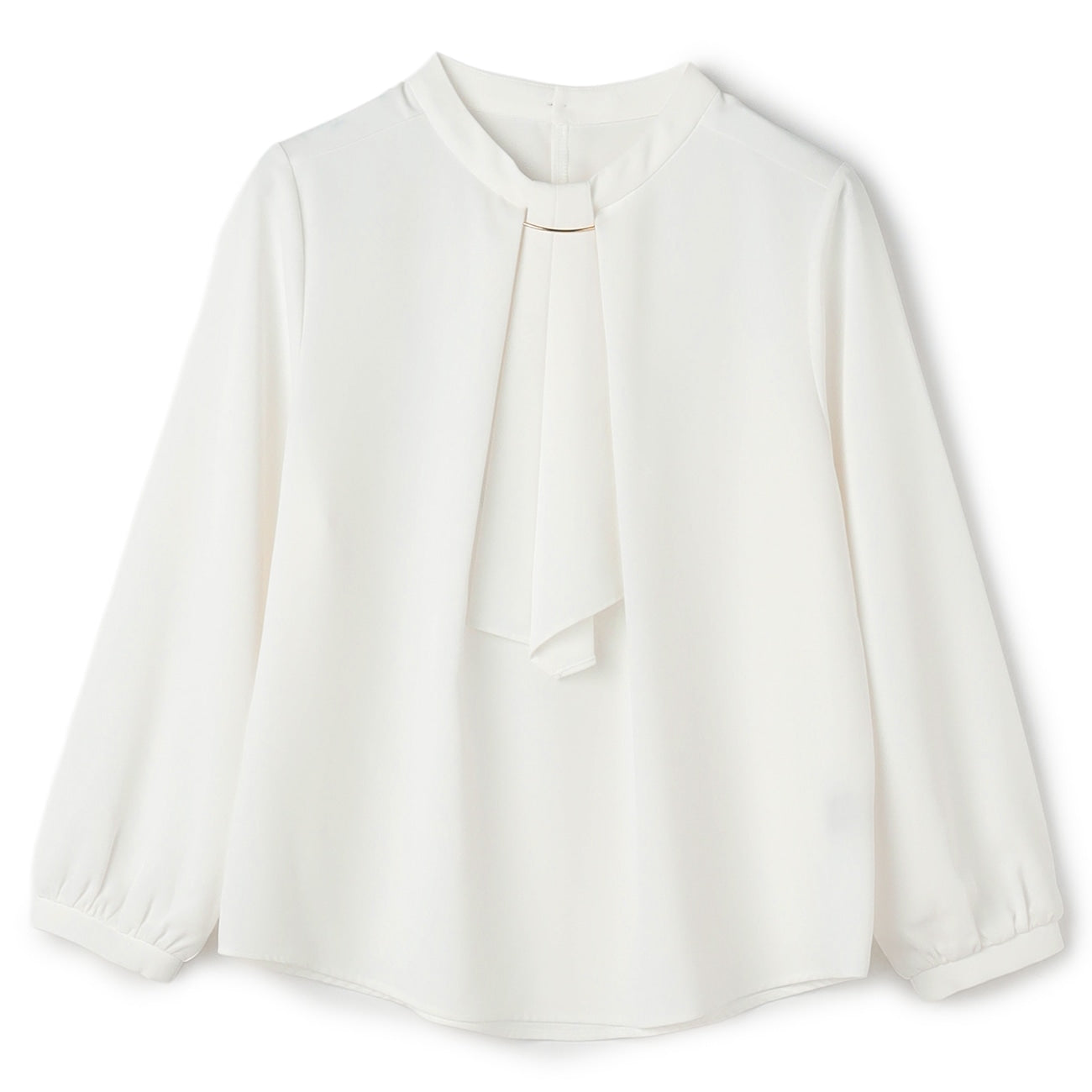 三褶荷葉邊領口可拆卸飾品襯衫_56