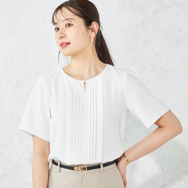 マノフ MANOF ARRNAGEMENT TUCK OVER BLOUSE （WHITE） White Mason Top | Tuckernuck
