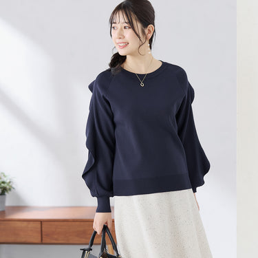 Ruffle-Sleeve Oversized Knit Pullover _16