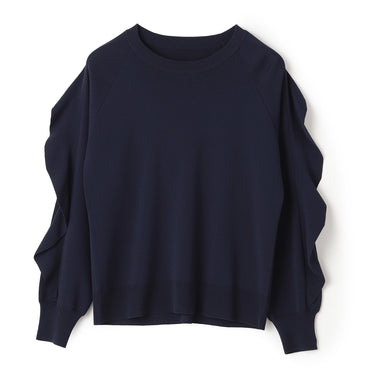 Ruffle-Sleeve Oversized Knit Pullover _18