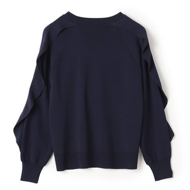 Ruffle-Sleeve Oversized Knit Pullover _20