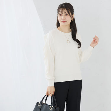 Ruffle-Sleeve Oversized Knit Pullover _02