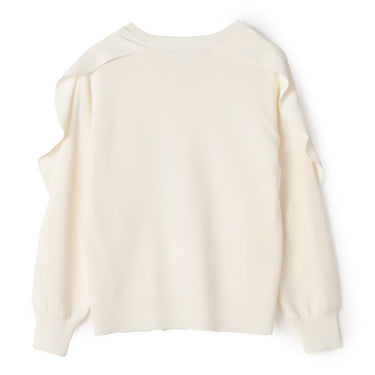 Ruffle-Sleeve Oversized Knit Pullover _10