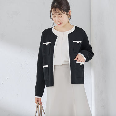 Contrast Color Knit Jacket_10