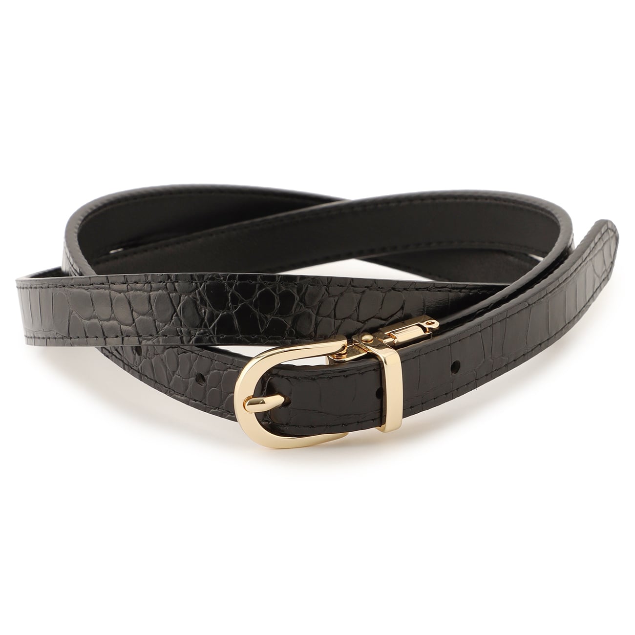 2cm Wide Crocodile-Embossed Reversible Belt_01