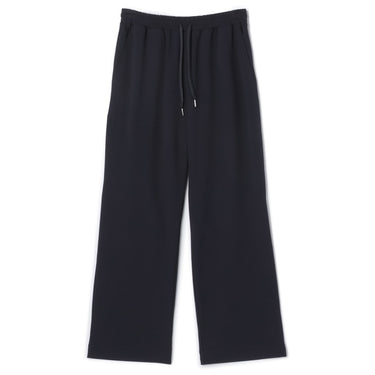 Navy Blue Georgette Jersey Drawstring Pants_12