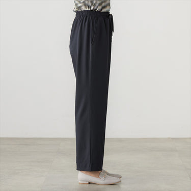 Navy Blue Georgette Jersey Drawstring Pants_10