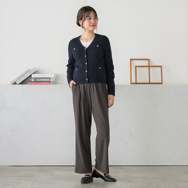 Brown Georgette Jersey Drawstring Pants_05