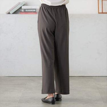 Brown Georgette Jersey Drawstring Pants_08