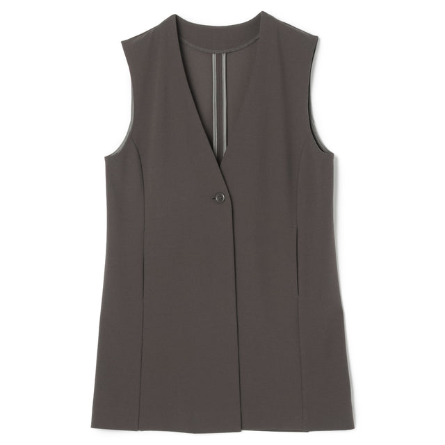 Brown Georgette Jersey Vest