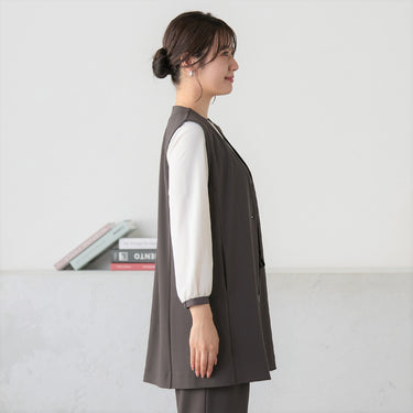 Brown Georgette Jersey Vest_04