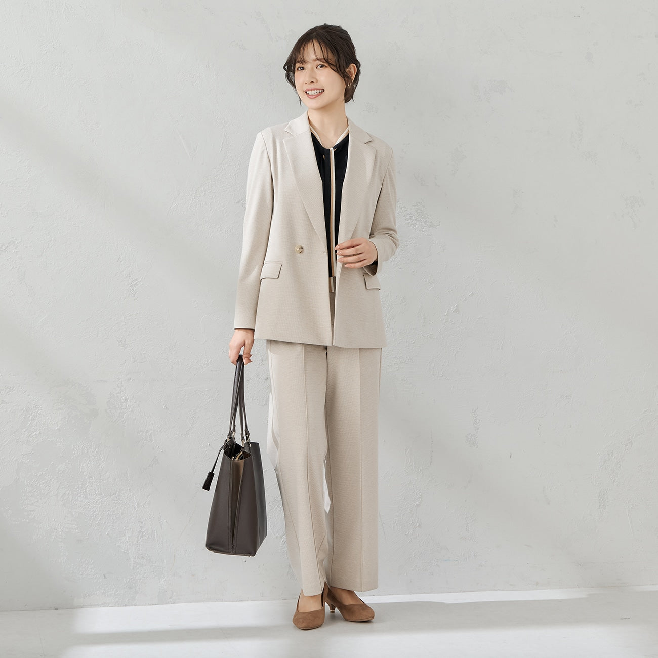 睡西服 Tweed Jersey Double Breasted外套