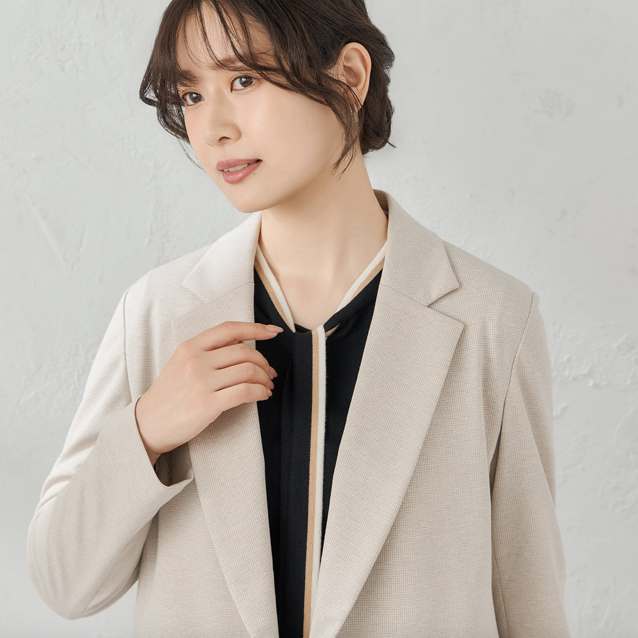 睡西服 Tweed Jersey Double Breasted外套