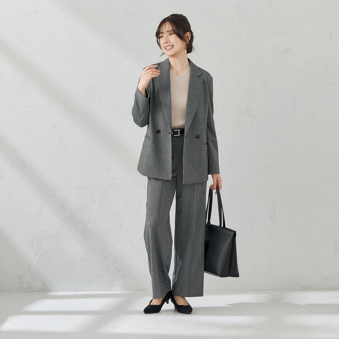 睡西服 Tweed Jersey Double Breasted外套