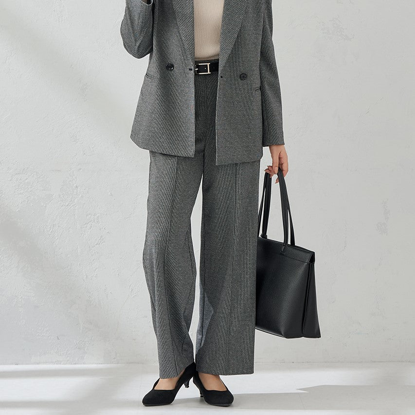 睡西服粗花呢半宽松长裤_14