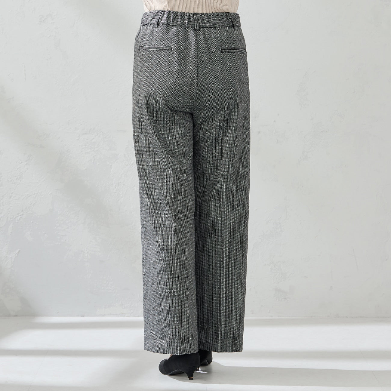 睡西服粗花呢半宽松长裤_18