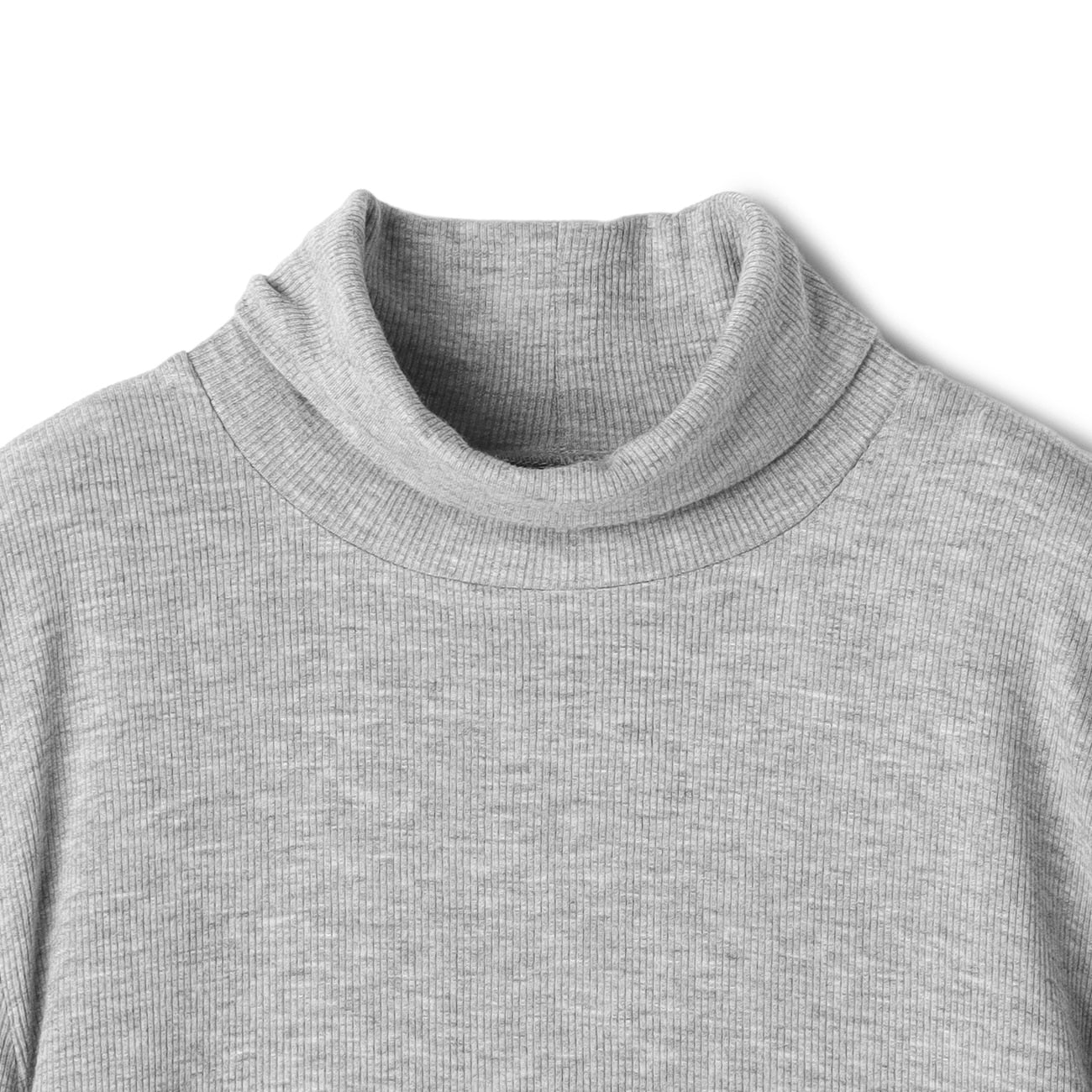 高领针织上衣 -灰