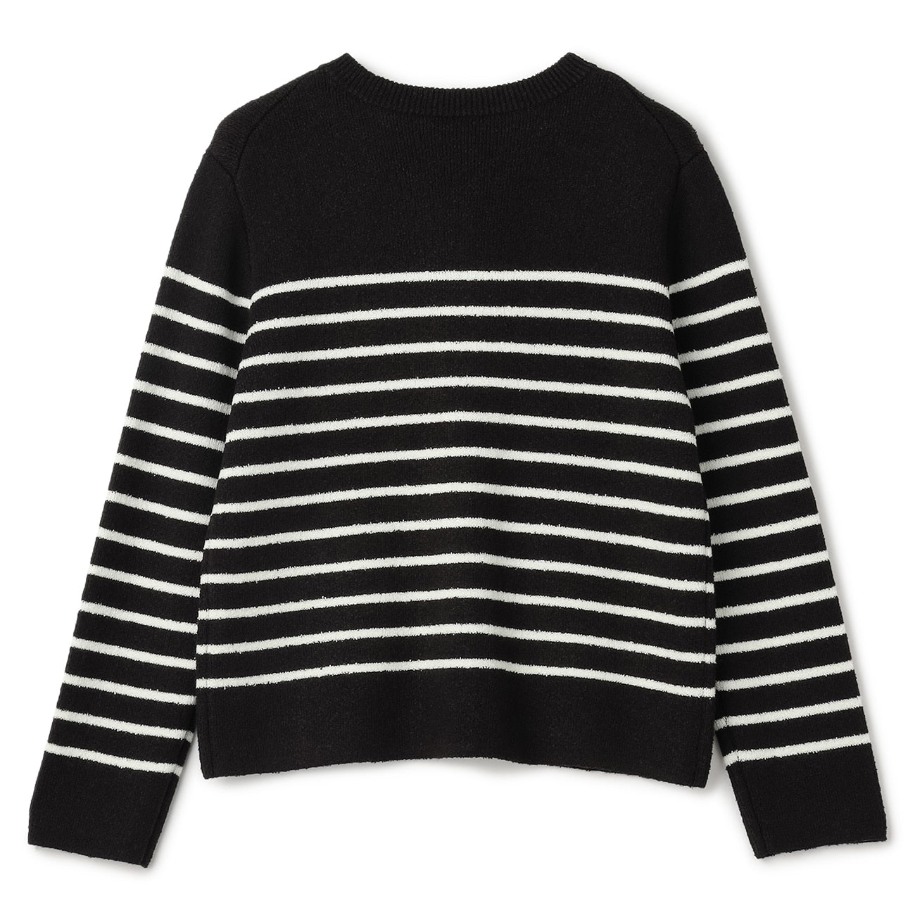 条纹针织外套 - 白色/黑色_09