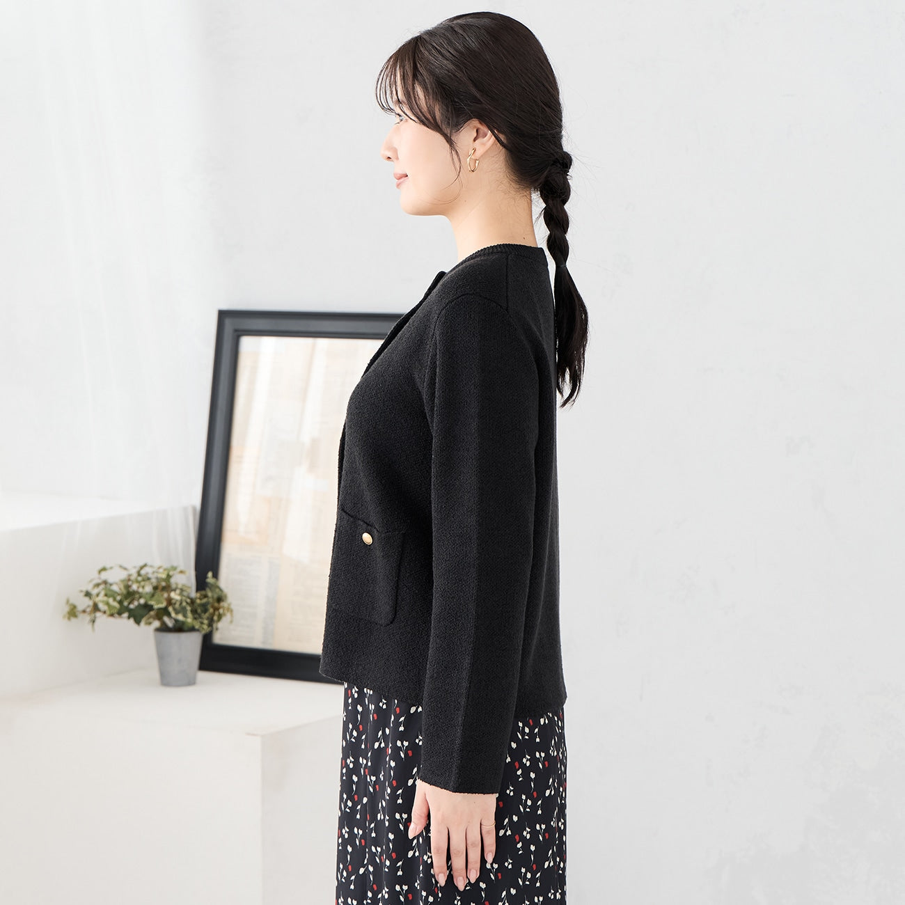 针织外套 - 黑色_03