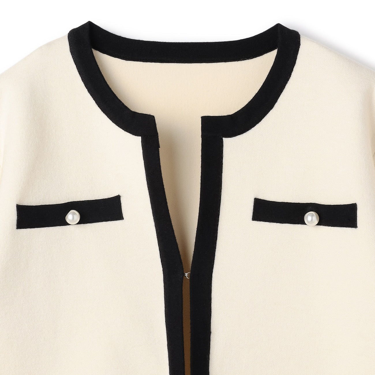 撞色镂空针织外套 - Off-White_07