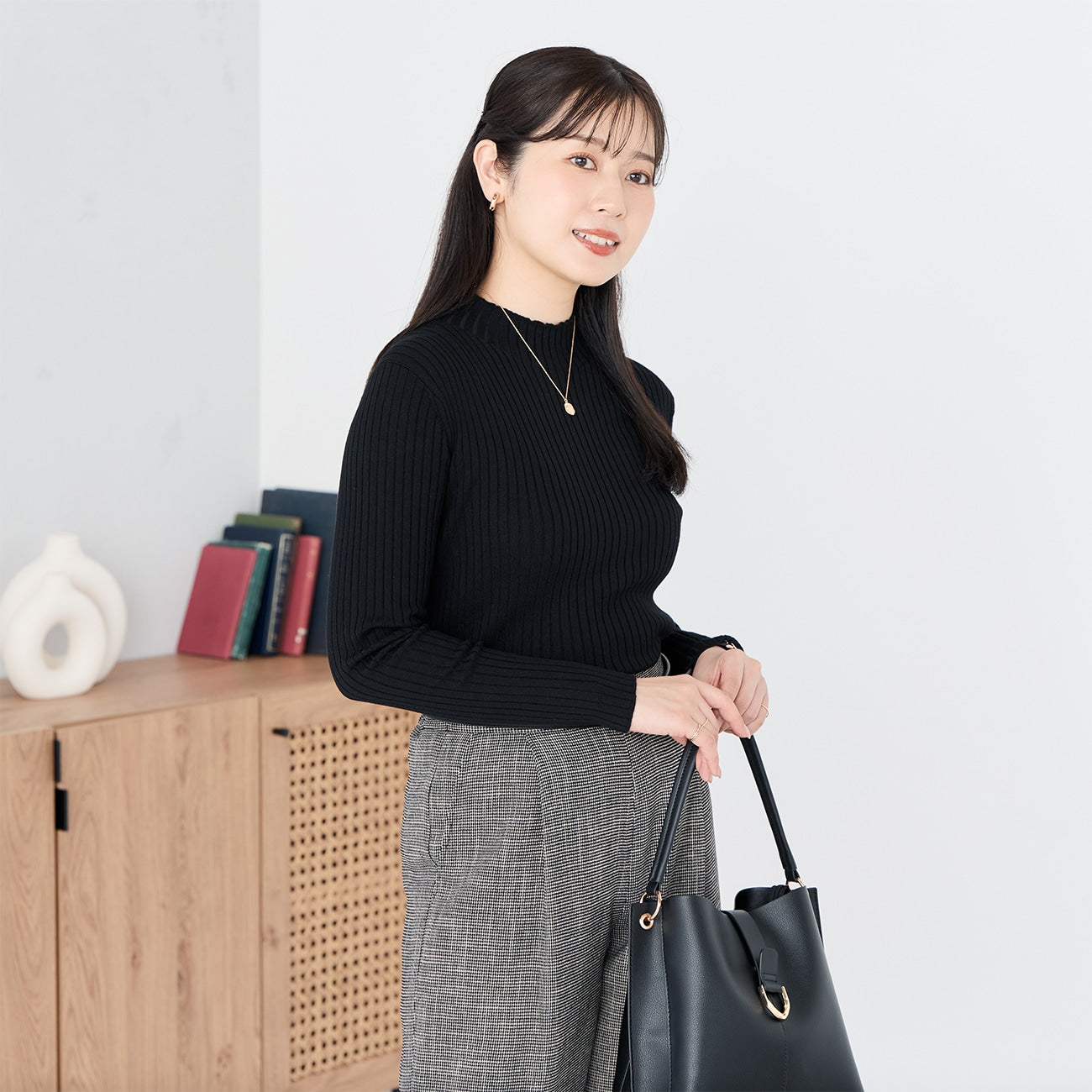 高领罗纹针织上衣_15