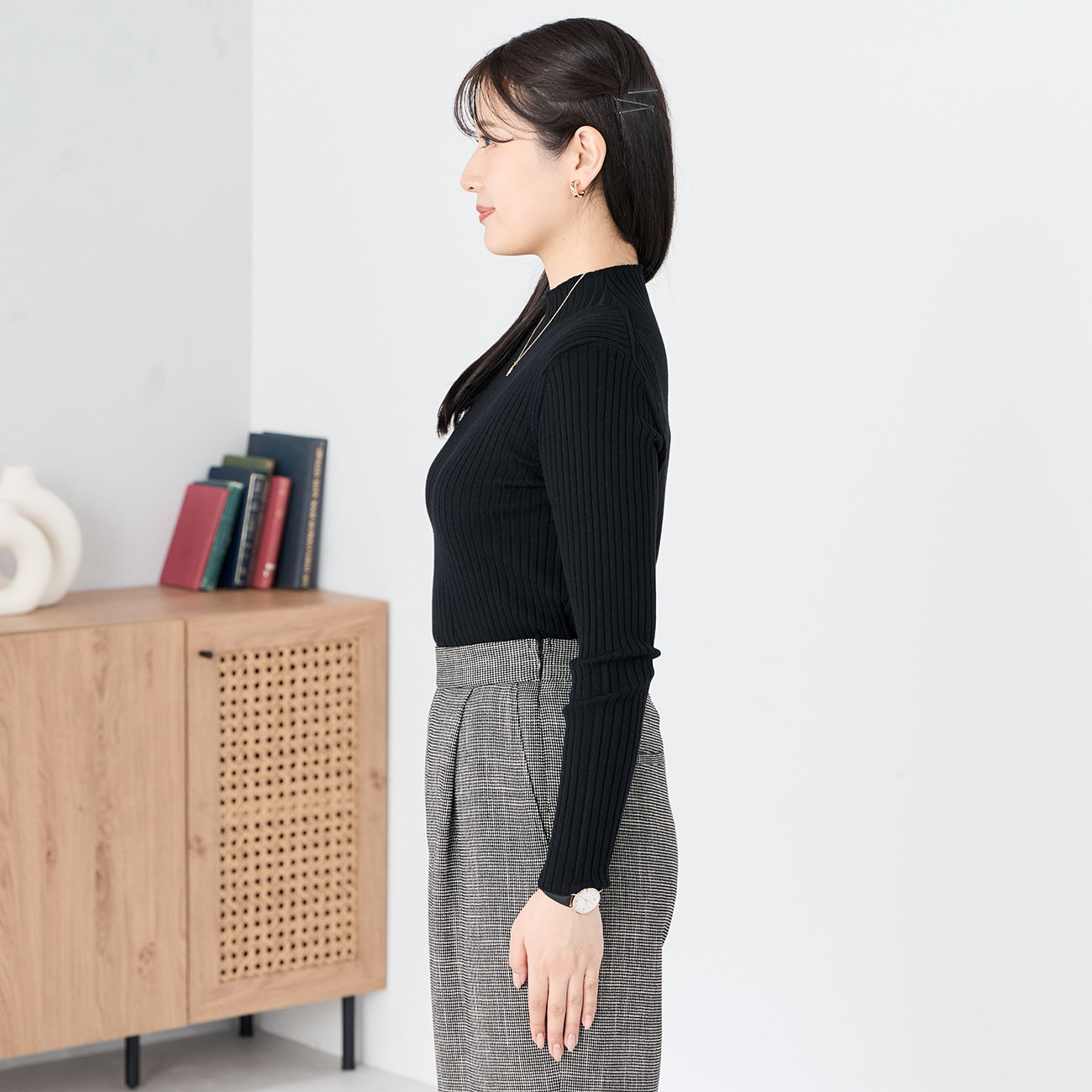 高领罗纹针织上衣_22