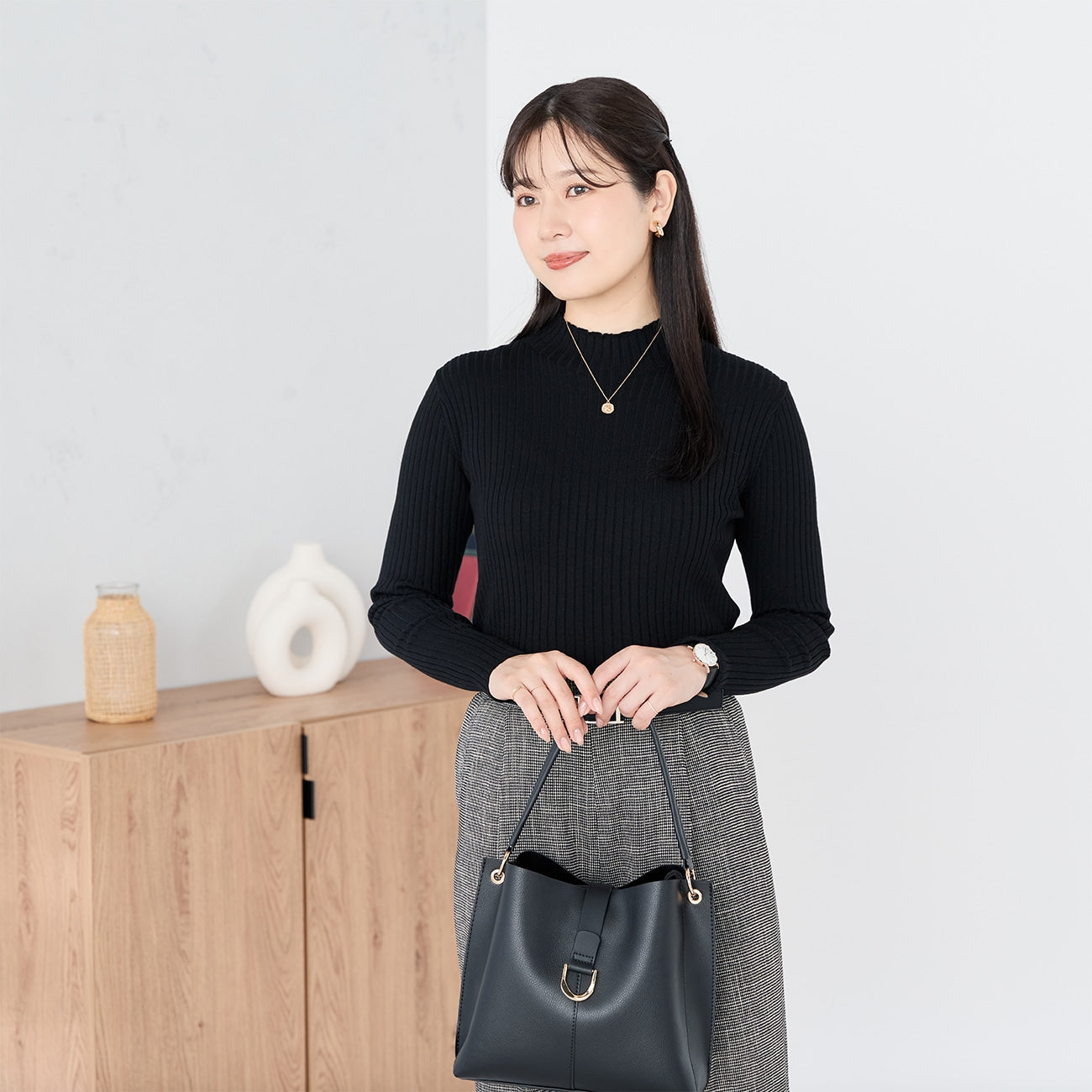 高领罗纹针织上衣_21