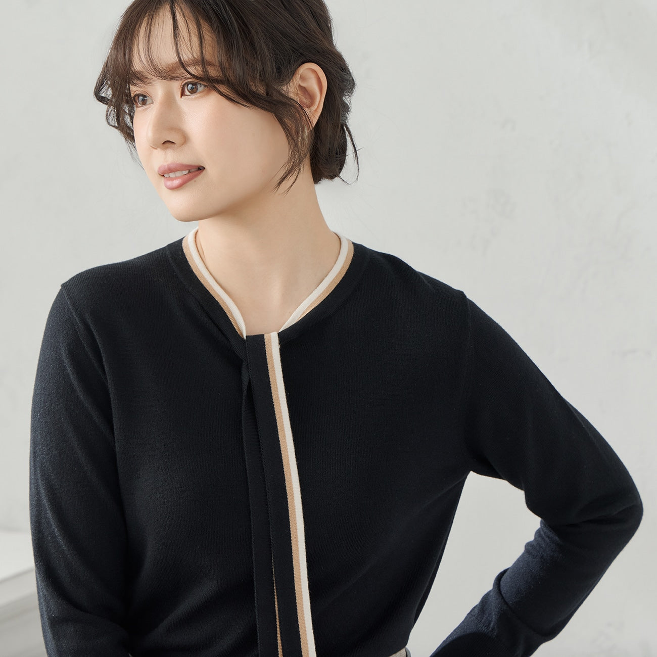 可機洗  混紡 羊毛絲綢領結 