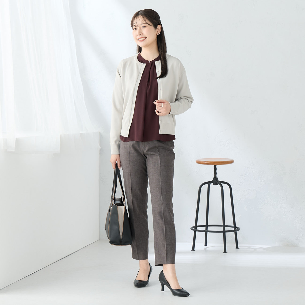 珍珠钮扣针织外套 _04