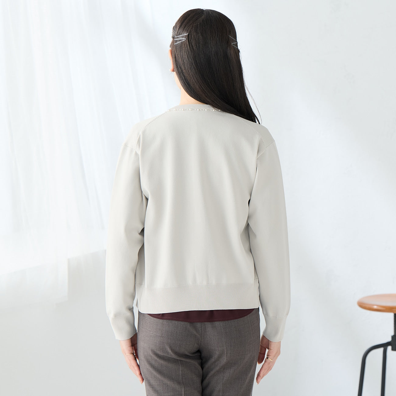 珍珠钮扣针织外套 _07