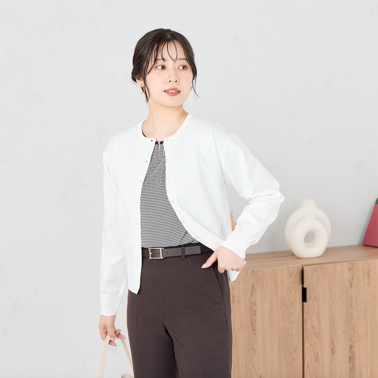 珍珠钮扣针织外套 _12