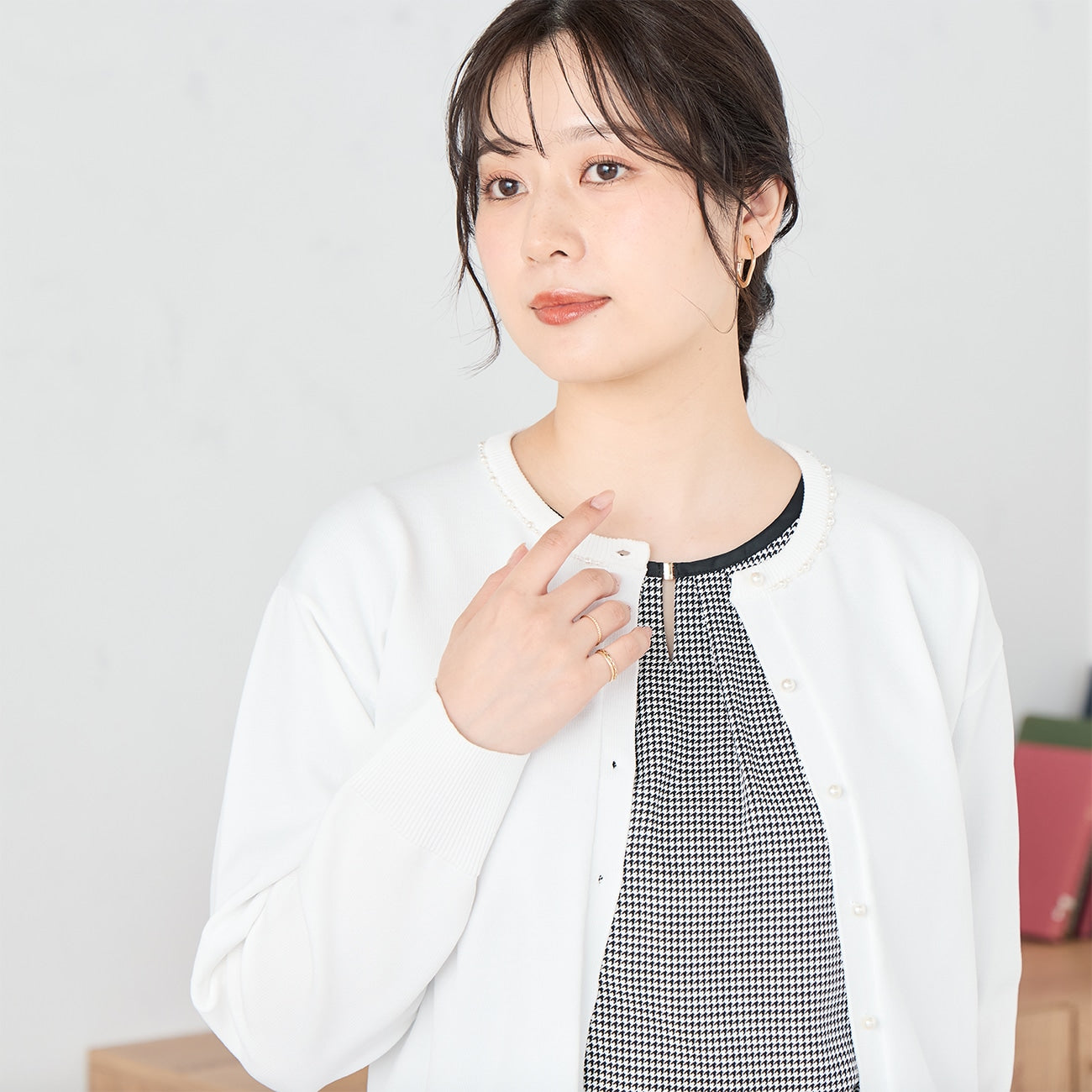 珍珠钮扣针织外套 _14