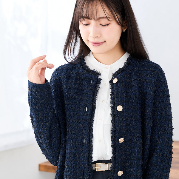 Tweed Knit Jacket [A70_MW26SS233] | AOKI GLOBAL