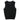 A black sleeveless knit vest with a V-neckline, displayed flat against a plain white background.