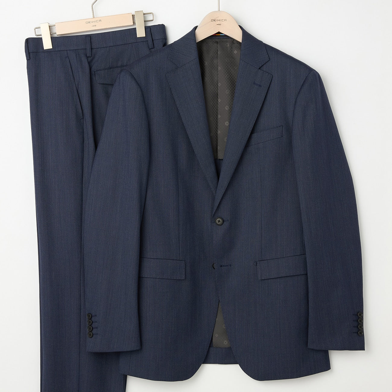 Wool Blend Pinhead Suit - Blue_17