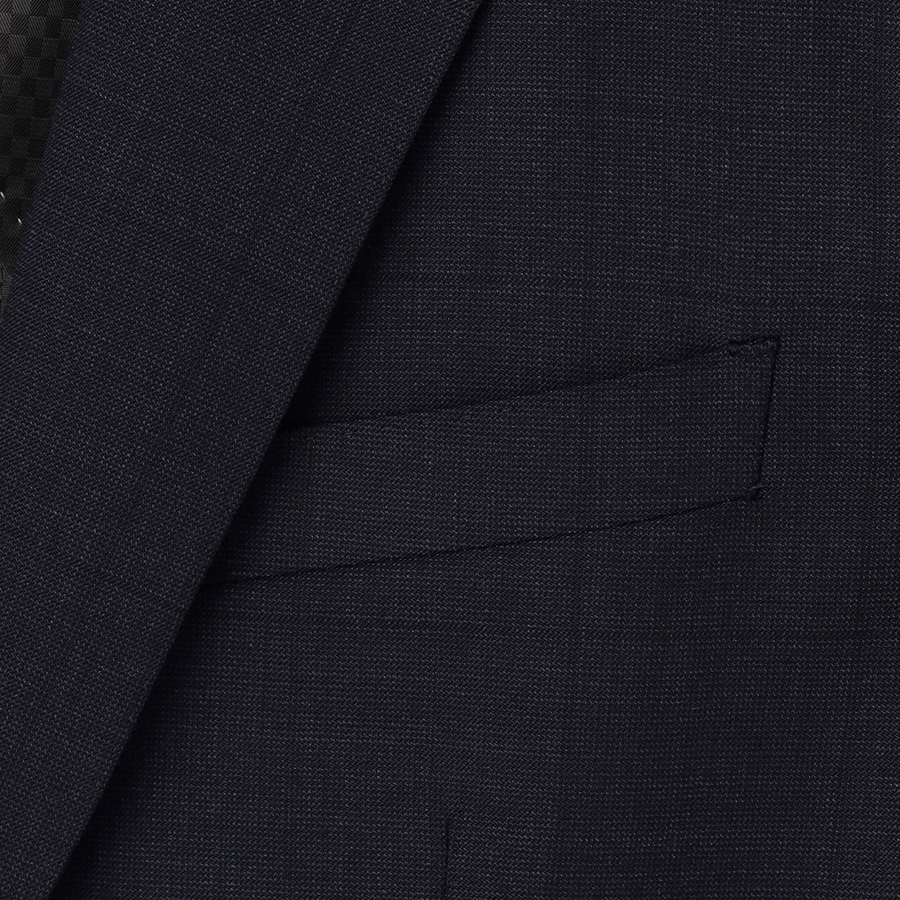 Wool Blend Windowpane Suit with Side Adjuster - Navy_19