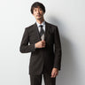 Lustrous Wool Blend Suit with Side Adjuster - Brown_18