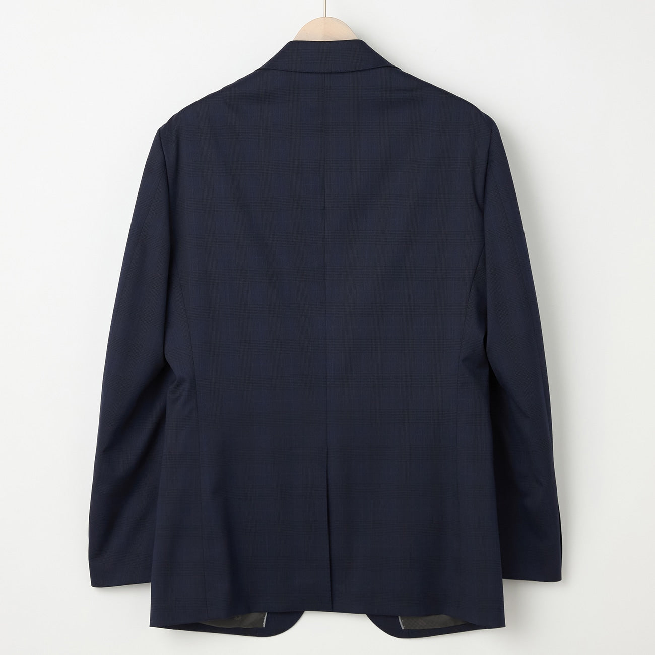 Wool Blend Glen-Plaid Suit - Navy_18