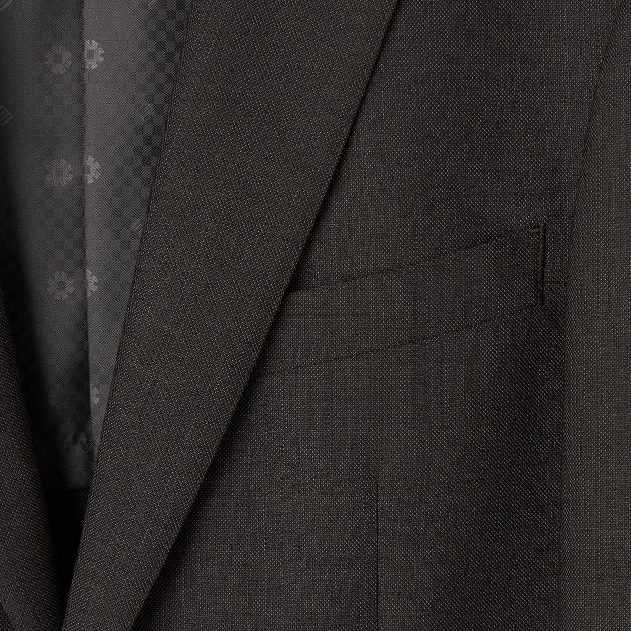 Wool Blend Pinhead Suit - Brown_19