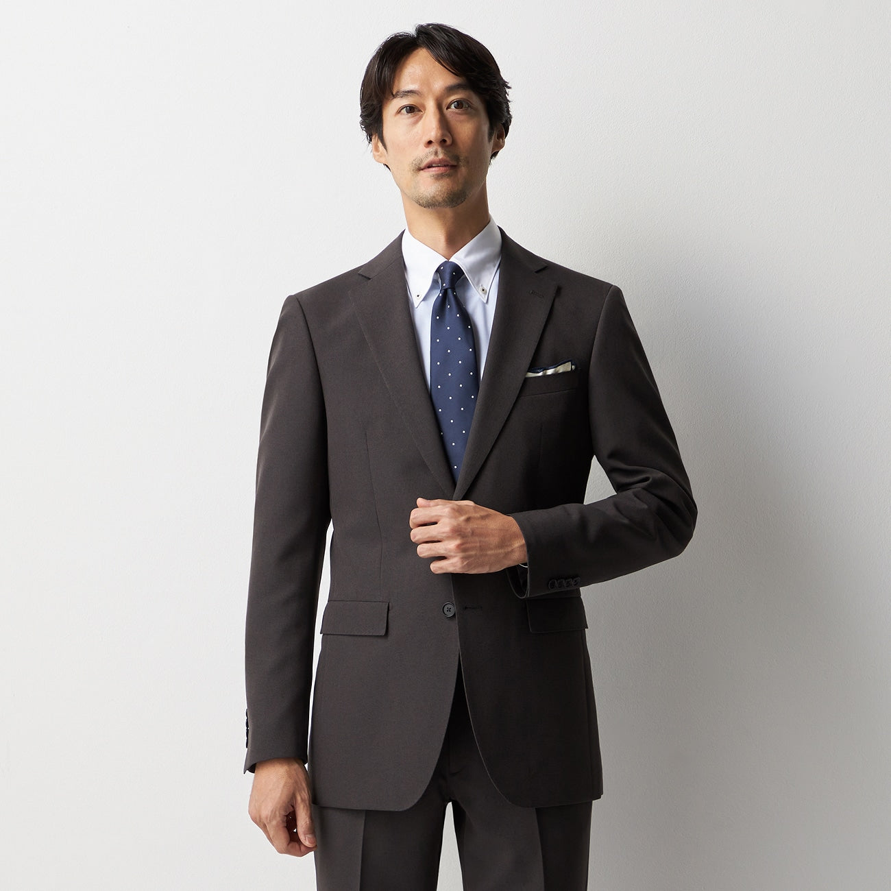 2-Pants可機洗 針頭花紋 Suit -濃灰 灰