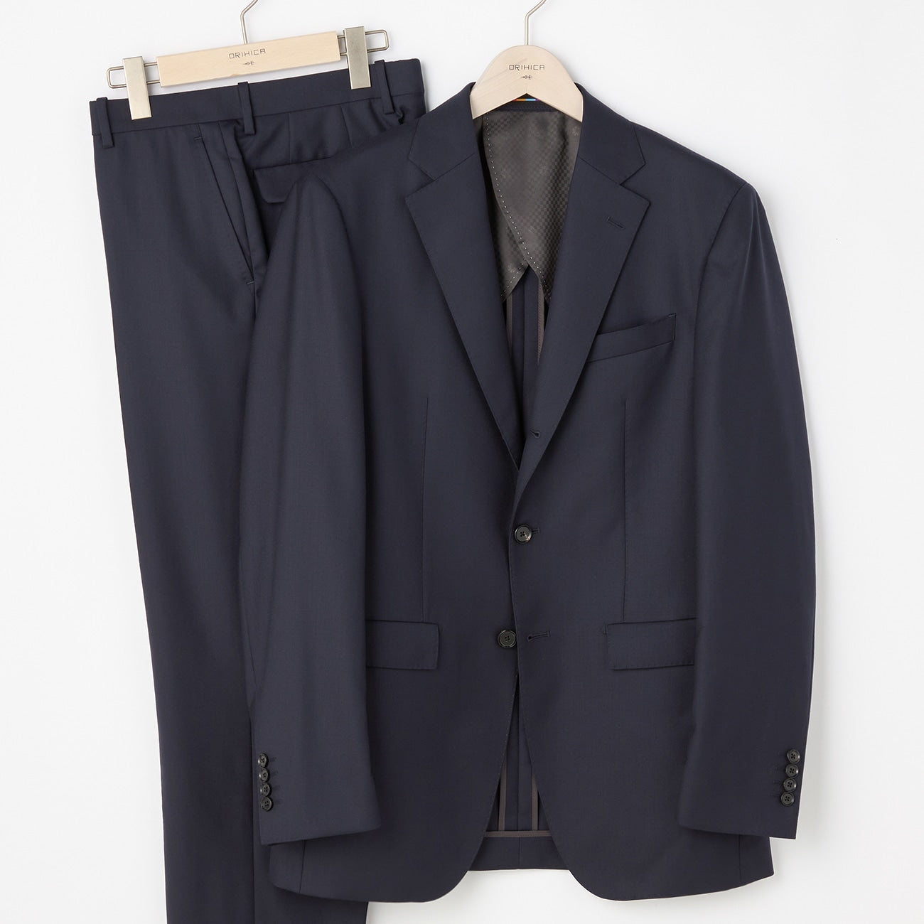 LUXE Line Super 140's Wool Suit - Navy_19