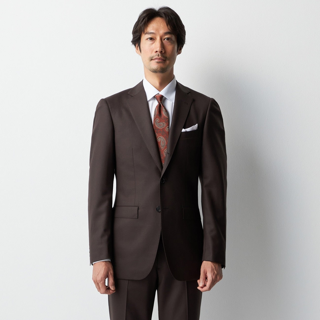 LUXE Line Super 140's Wool Suit - Brown_20