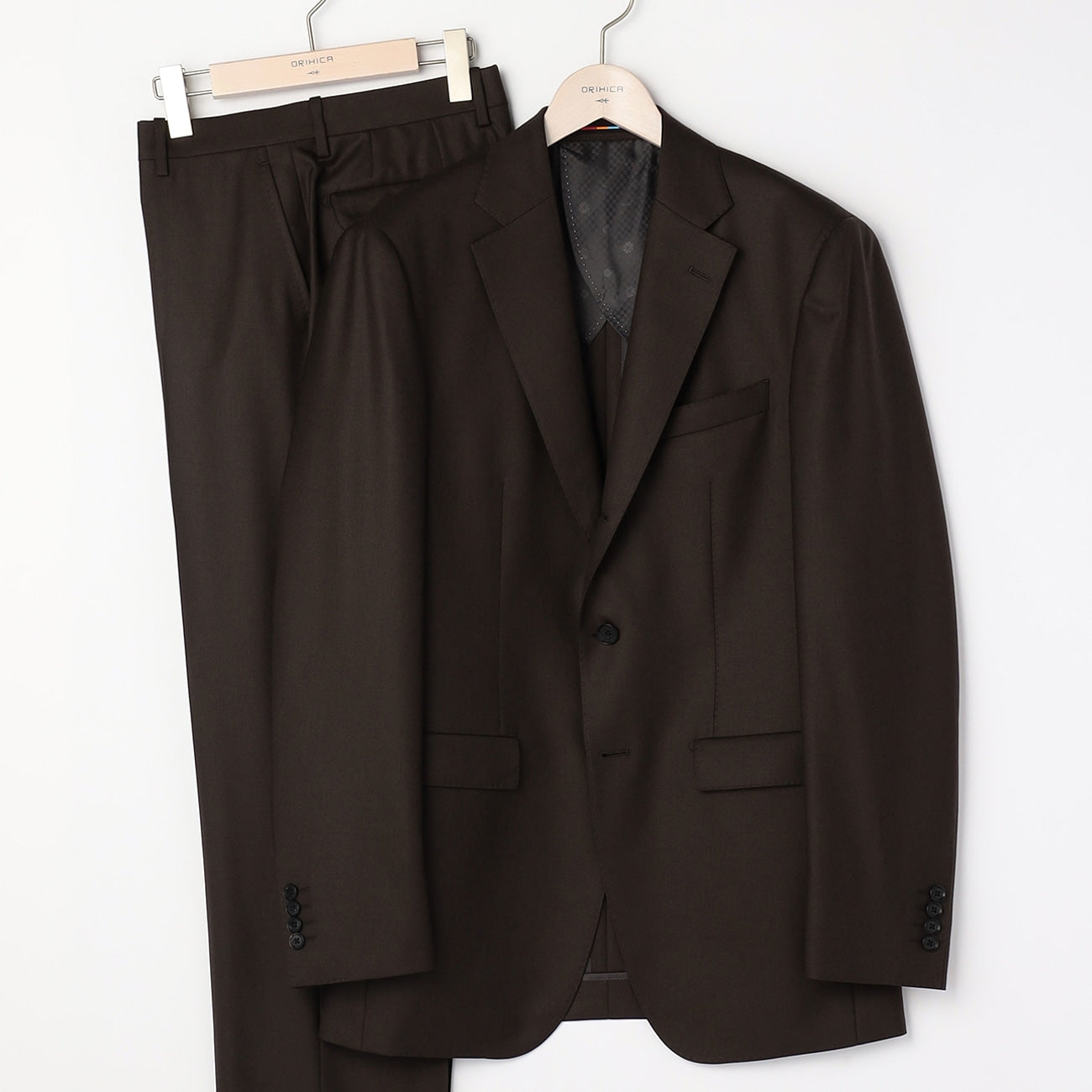LUXE Line Super 140's Wool Suit - Brown_21