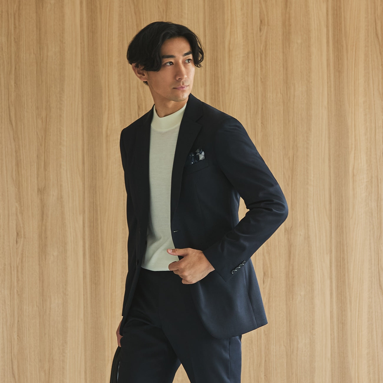 Washable Twill Suit - Navy_16