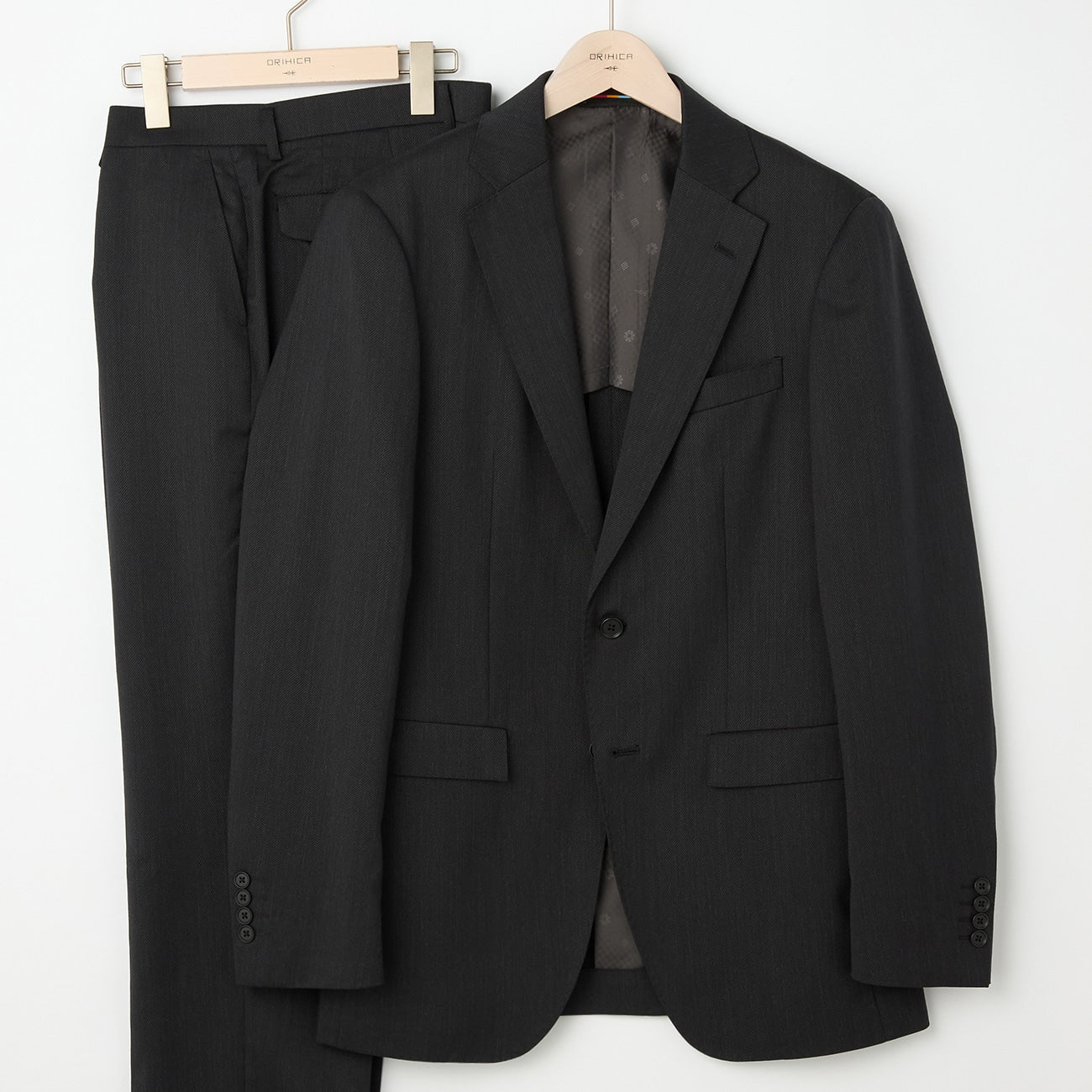 Wool Blend Twill Suit - Charcoal Gray_18